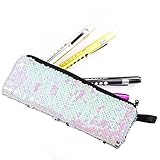 【Estuche para lápices Plus con lentejuelas brillantes】: El estuche para niñas tiene 1 ranura para bolígrafos y unas dimensiones de 21 x 8 cm. El estuche para lápices con cremallera es tan lindo que se puede usar no solo como estuche para lápices, sino también como bolsa de cosméticos o bolsa de viaje.