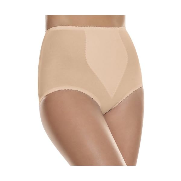Hanes-Womens-H091 Hanes Shapewear Women's Light Control 2 Pack Tummy Control Brief, Beige/Beige,