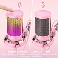 FIFINE Gaming Mikrofon mit Arm, USB Microphone pc für MAC PS4 PS5 mit Stummschalttaste, Popfilter, Shock Mount für Streaming Podcast Studio – Ansicht 2