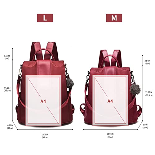 PINCNEL Women Backpack Purse Waterproof Nylon Anti-theft Rucksack Lightweight Shoulder Bag - Thumbnail 3
