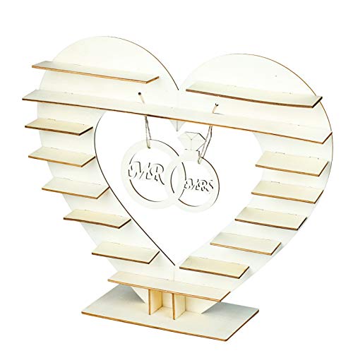Vlovelife support de présentation en bois, Mr & Mrs Cœur Chocolat Présentoir Arbre support Décoration de table de mariage