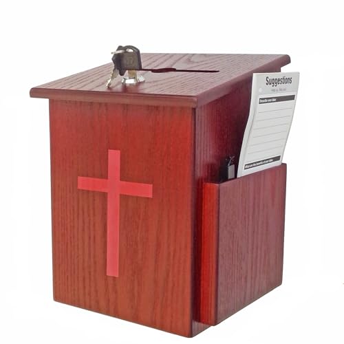 Wood Church Collection Fundraising Box Donation Charity Red Cross Sticker