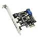 JMT PCIE to 2 Ports USB3.0 Expansion Card Desktop Front 19/20PIN Header Interface for PCI-E x1/x4/x8/x16 for Windows XP/7/8/8.1/10