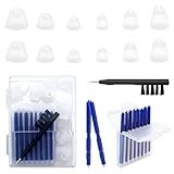 Hearing Amplifier Cleaning Tools, Hearing Amplifier Cleaning Accessories Compatible with Audien Hearing Aid, 6 Sizes Silicone Dome, Cleaning Brush with Screwdriver, Wax Guards