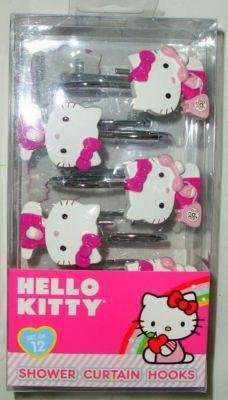 1 X Hello Kitty on Telephone Shower Curtain Hooks Girls Room Decor