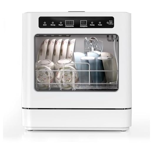 Piano di lavoro portatile per lavastoviglie da 800 W, lavastoviglie da tavolo con 6 programmi e serbatoio dell'acqua da 6 l, mini lavastoviglie con copertura semitrasparente e indicatore LED, perfetto