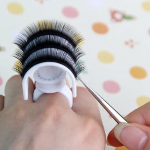 Faixa de anel em forma de U, extensão de cílios postiços, conjunto de suporte de cola, ferramenta de