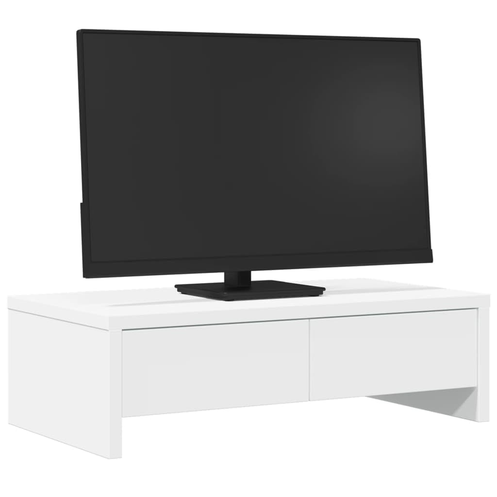 Genérico Supporto Monitor con Cassetti Bianco 50x27x15 cm in Truciolato,Bianco,6.2kg,854661