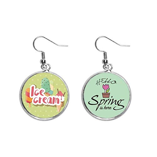 Pendientes de primavera tipo helado verde dulce como colgante decorativo original para regalar