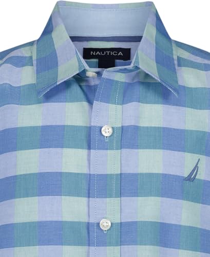 Image of Nautica Boys Short Sleeve Woven Button-Down Shirt. Light Weight & Breathable