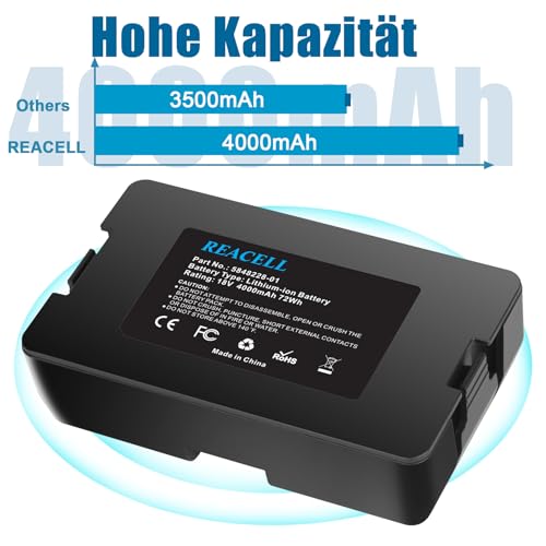REACELL 18V 4000mAh Akku Kompatibel für Husqvarna Automower 115H/305/310/315/315X (2020), Ersatzakku für Gardena Sileno City/Life, für Gardena sileno minimo 250 Mähroboter – Bild 6