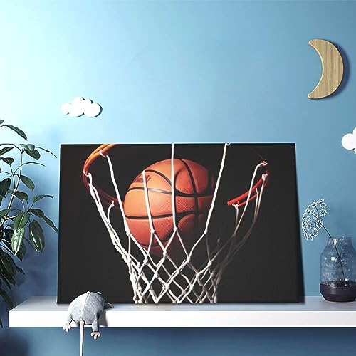 Toile basket-ball 30x45 cm pour un salon moderne et dynamique