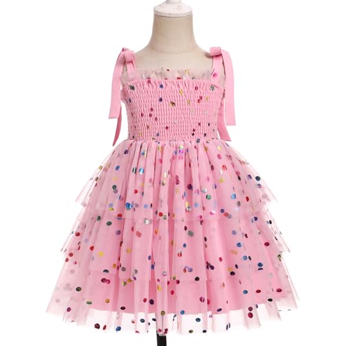 ODASDO Flower Girl Dress Kids Spaghetti Strap Tie Shoulder Smocked A-line Tutu Tulle Tiered Dress Special Occasion Dresses3