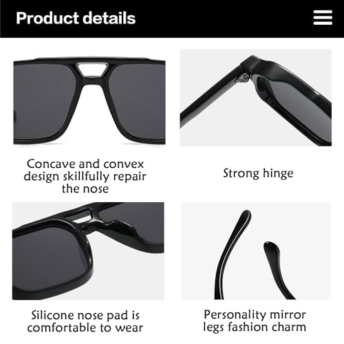 Square Sunglasses, Mens Sunglasses, Polarized Sunglasses Men, Polarized UV Protection Trendy Designer Sun Glasses2