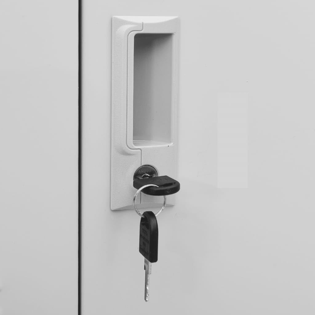 Armadietto robusto grigio – 90 x 45 x 92,5 cm – Armadio in metallo sicuro per ufficio, scuola, garage, con serratura per una maggiore sicurezza e durata