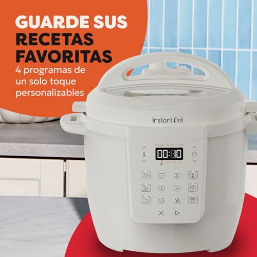 Instant Pot Olla Multifunción, 5,7l, 7 en 1, Cocción Inteligente Multicocción: Olla a Presión, Cocción lenta, Arrocera, Sartén, Yogurtera, Vaporera y Calentador de Alimentos, Sal Marina Blanco - imagen 4
