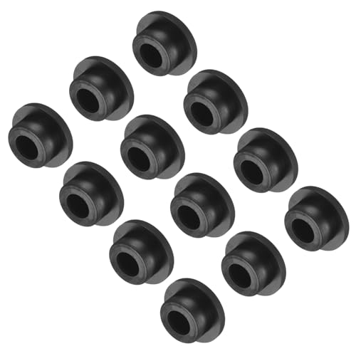 Image of uxcell High Temp Silicone Plug Mount Dia 23mm /0.91 inch t Shaped Rubber Stopper Hole Plugs for Powder Coating Plating Waterproof Plugs Sealing Plugs Black Pack of 12(OD 33mm)