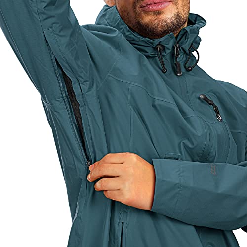 33,000ft Regenjacke Herren Wasserdicht Outdoorjacke Leichte Freizeitjacke Packbare Windjacke Fahrrad Regenmantel mit Kapuze China Blau 2XL