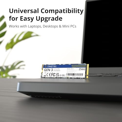 Image of Timetec 256GB SSD NVMe PCIe Gen3x4 8Gb /s M.2 2280 3D NAND High Performance SLC Cache Read /Write Speed Up to 2,000 /1,600 MB /s Internal Solid State Drive for PC Laptop and Desktop