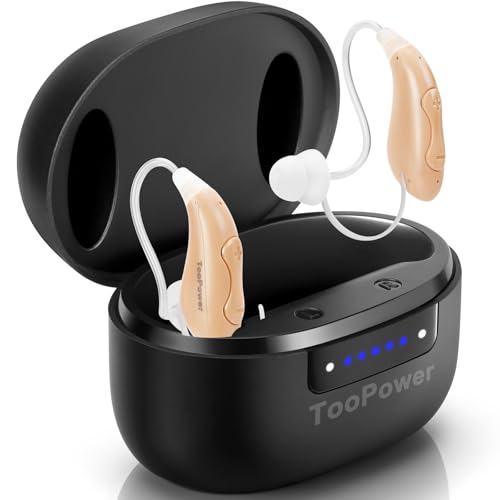Hearing Aids for Seniors with Intelligent Auto-Noise Cancelling (Not Amplifiers),Multifunctional Charging Box,Rechargeable Digital OTC with 16-Channel for Clear Sound, 8-Level Button Volume Control