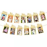 CDIXlmuz Graduation Decorations 2026 - Graduation Photo Banner K-12 Photo Banner, K-12th Picture Banner Congrats Grad Class of 2026 Graduation Party Decorations Personalized Banners Gold Glitter