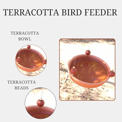 Image of Potter's Magic Hanging Bird Feeder and Water Bowl for Outdoor Garden | Dual Purpose Bird Food & Water Dish | Eco-Friendly Hanging Bird Feeding Station for Balcony, Patio & Backyard (Pack of 2)