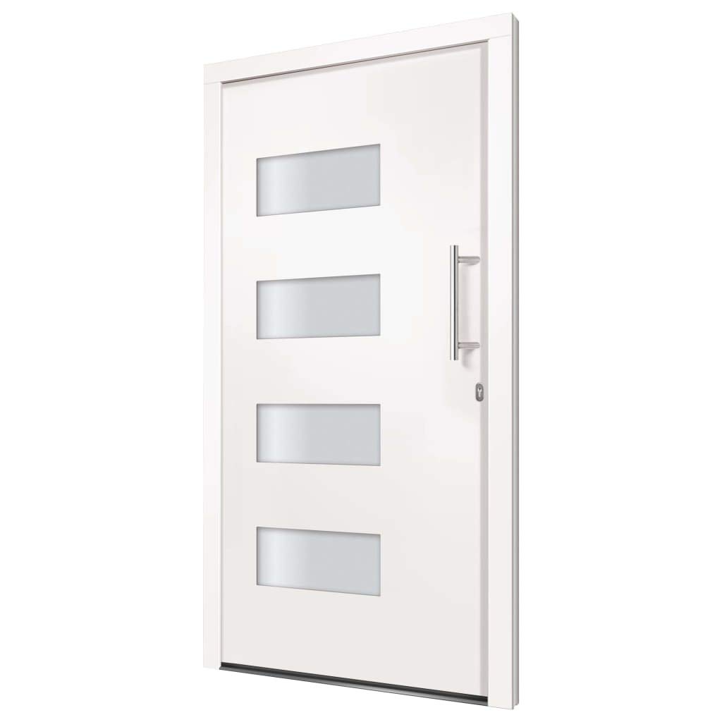 vidaXL Porta d'Ingresso in Alluminio e PVC Bianco 110x210 cm
