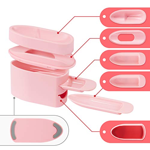 UNIBOUTI 2 in 1 Dip Powder Recycling System and French Tip Model Dip Nail Tray with 2 Scoop, Multi-functional & Dip Powder Recycling Storage Container, French Nail Art Smile Line Accessories, Pink - Thumbnail 5