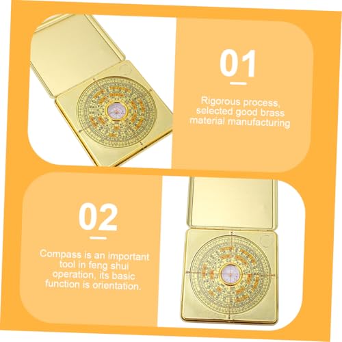 Brújula de latón Zerodeko 14.5cm para feng shui y navegación miniatura 5
