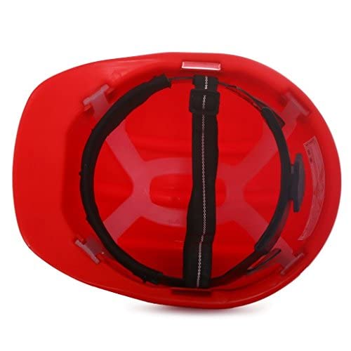 Image of KARAM ISI Certified Plastic Cradle & Rachet Type Adjustment |Safety Helmet for Industrial|Safety Helmet for Men Industrial (PN521)(RED)(Pack of 3)