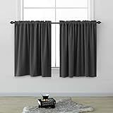 Blackout Blinds for Small Window Keep Heat Out Short Curtain Shades Rod Pocket Polyester Cloth...