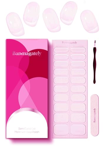 Easy Apply & Remove Gel Nail Stickers with UV Light (Clear Glossy