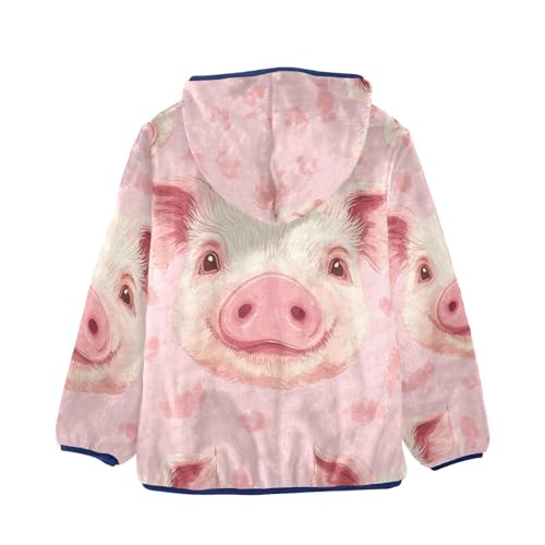 Piggy Girls Fleece Jacket Girls Fall Jacket Girls Zip Up Hoodie Girls Sherpa Jacket 2-10T2