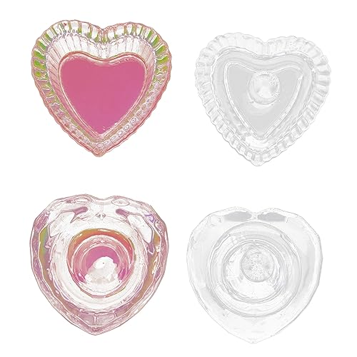 WOFASHPURET 2 Pack Nail Crystal Cups Glassware with Lid Nail Art Supplies Manicure Liquid Powder Holder Handpainted Dish