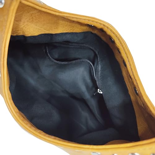 Image of Molodo PU Leather Hobo Bag for Women Vintage Studded Tote Bag Handbag Trendy Shoulder Bag Punk Streetwear Handbag Purse