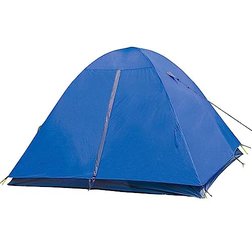 NAUTIKA, Barraca portátil para acampamento leve Modelo Fox com capacidade para 2 pessoas. Coluna d’água de 1.800mm. Modelo Iglu com sobreteto parcial. Azul e cinza