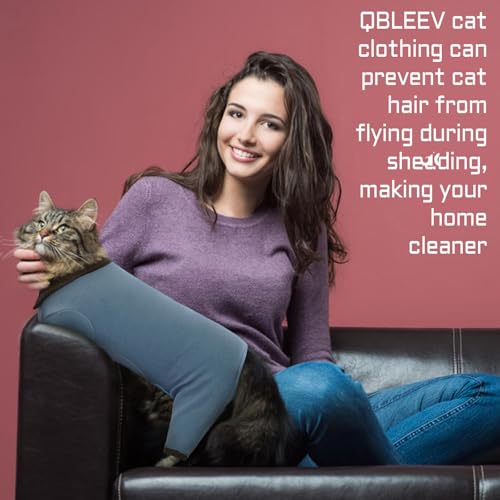 QBLEEV Pijama de gato apenas para gatos, roupas de gato de cabelo pegajoso, macacão de gato para gat