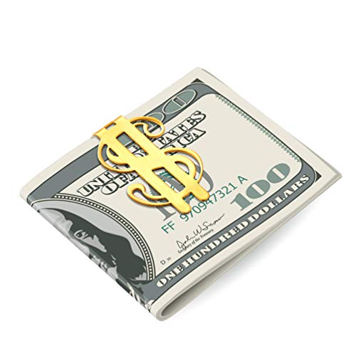 PROSTEEL Mens Minimalist Money Clip for Credit Cards, Stainless Steel Dollar Sign Money Clips Credit Card Holder Wallet