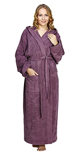 Arus Women's Pacific Hooded Turkish Cotton Bath Robe with Full Length Options3