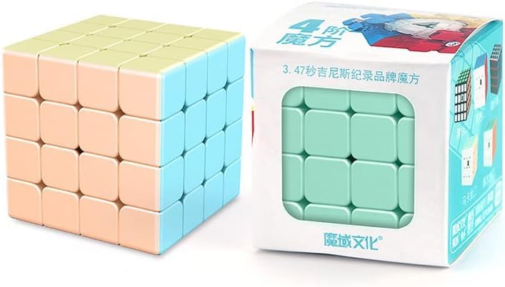 Image of MoYu Rubik Cube Puzzle Toy Game 3D Speed Cube, Stickerless Kids Puzzle Cube, Smooth Turning ABS Brain Teaser Toy for Kids and Adults (Marcaron 4X4)