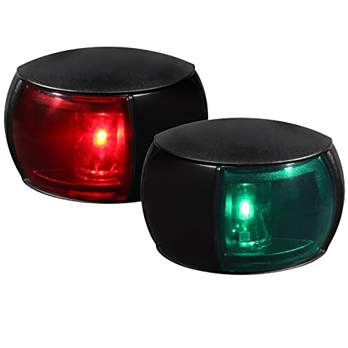 Hella 980520901 '0520 Series' NaviLED Multivolt 8-28V DC 2 NM Compact Port and Starboard Navigation Light Kit with Clear Outer Lens and Black Shroud