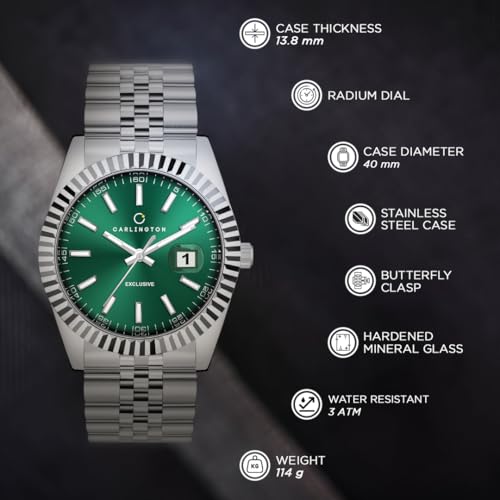 Carlington Analog Men's Watch Green - Image 4