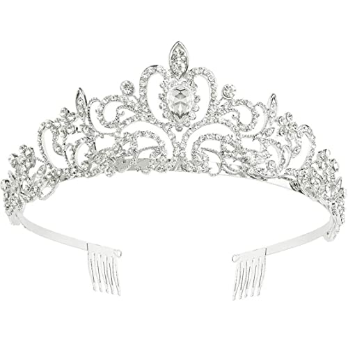 Corona elegante plata princesa tiara Cover