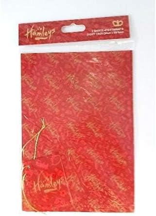Hamleys Luxury Gift Gift Wrap Sheet 2-Piece Set, 32 cm x 8 cm Size, Red