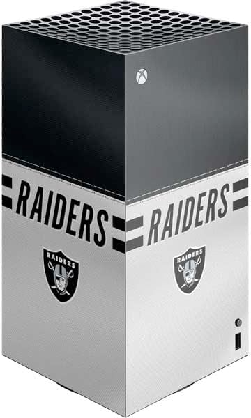 Skinit Decal Gaming Skin Compatible with Xbox Series X Digital Edition Console - Officially Licensed NFL Las Vegas Raiders White Striped Design