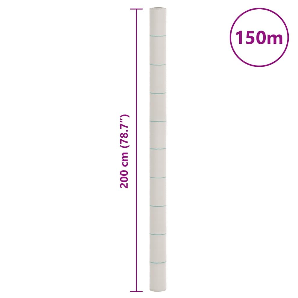 Lámina para malas hierbas (2 x 150 m, permeable al agua, polipropileno), color blanco