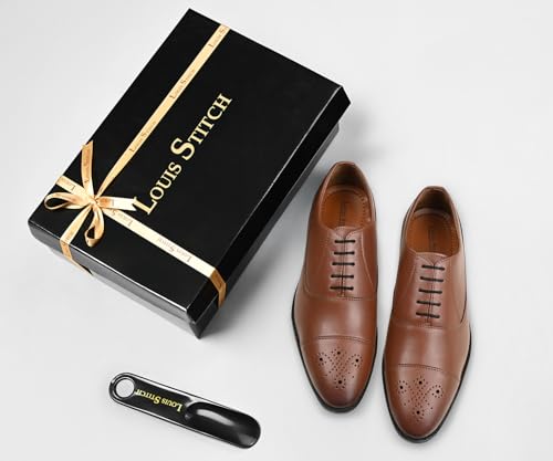 Image of LOUIS STITCH Derby Formal Shoes for Men | Lace-Up Cap Toe | Ideal for Business, Casual, Parties (RGCTBB)