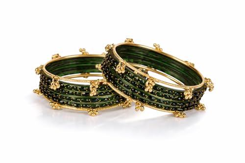 Image of Shining Diva Fashion 16 Pcs Trendy Stylish Glass & Kashmiri Ghungroo Bangles Set for Women & Girls | Traditional Festive Wedding Party Jewellery