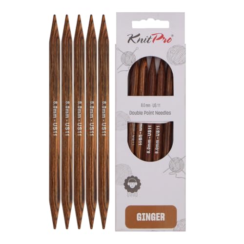 KnitPro Ferri da maglia in legno, assortiti, 8 mm