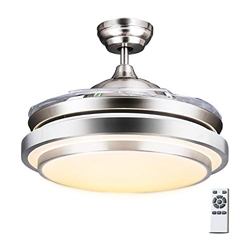 Luz del ventilador de techo con luz Fan control remoto Chandelier,Modern Fashion Retractable Blades Ventilador de techo,42inch,72W, interior hogar Iluminación de techo para sala de estar Dormitorio Cover
